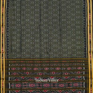 Bottle Green Maniabandha Cotton Tribal Saree