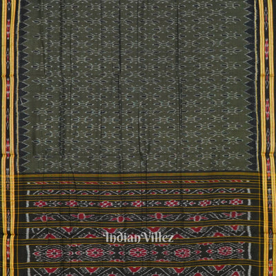 Bottle Green Maniabandha Cotton Tribal Saree