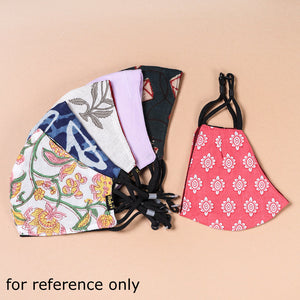 Batik Block Print Cotton 3 Layer Snug Fit Face Cover