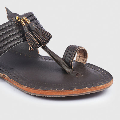 Brown Handstitched Leather Kolhapuri Women Slipper
