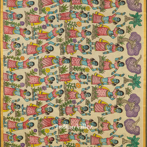 Off White Hand-Painted Natural Dye Cotton Kalamkari Saree