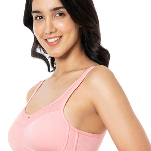 Cotton Smooth Back Solid Non Padded Non-Wired Support bra - Quartz