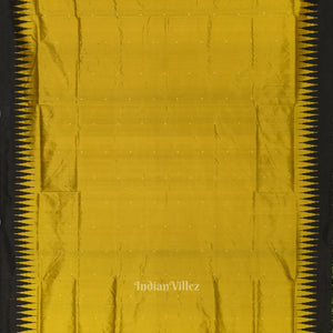 Golden Yellow Black Bomkai Sambalpuri Silk Saree