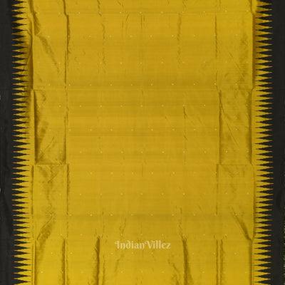 Golden Yellow Black Bomkai Sambalpuri Silk Saree