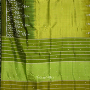 Parrot Green Buti Design Odisha Ikat Contemporary Designer Saree