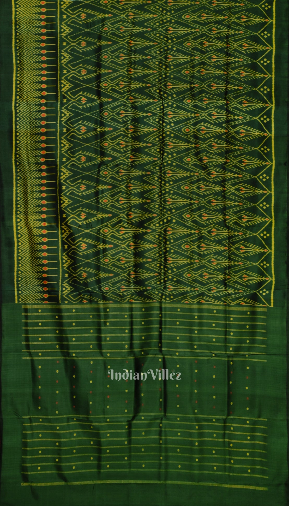 Green Yellow Designer Odisha Ikat Contemporary Silk Saree