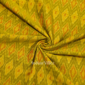 Exclusive Mehendi Green Dual Tone Pochampally Ikat Silk & Cotton (Sico) Fabric