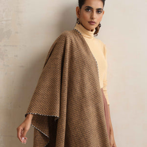 trueBrowns Brown Check Woollen Stole
