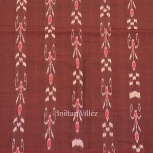 Marron Mayur Chandrika Sambalpuri Ikat Cotton Fabric