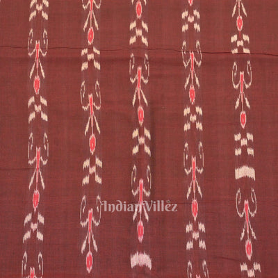Marron Mayur Chandrika Sambalpuri Ikat Cotton Fabric