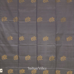 Grey With Rani Pink Pure Kanjivaram Soft Silk Saree