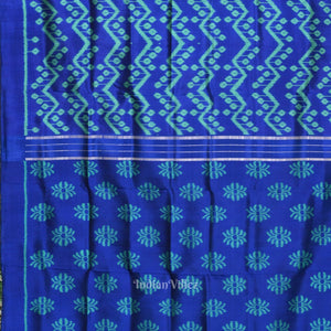 Royal Blue Waves Design Contemporary Designer Saree