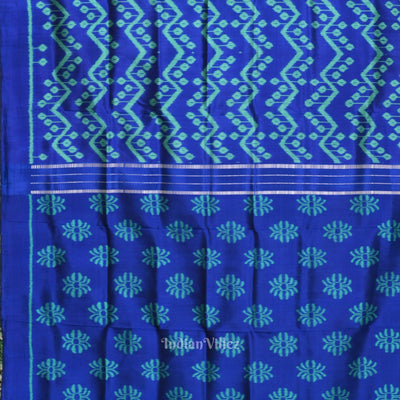 Royal Blue Waves Design Contemporary Designer Saree