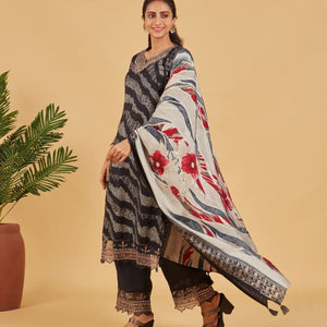Black Printed Kurta Set