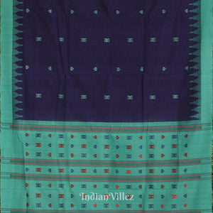 Navy Blue Odisha Ikat Sambalpuri Pure Cotton Saree
