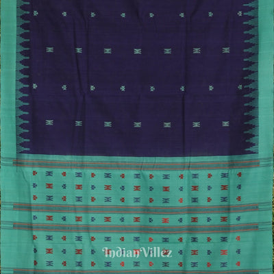 Navy Blue Odisha Ikat Sambalpuri Pure Cotton Saree