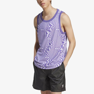 Adidas Originals | REKIVE ALLOVER PRINT TANK  { WHITE/PURRUS