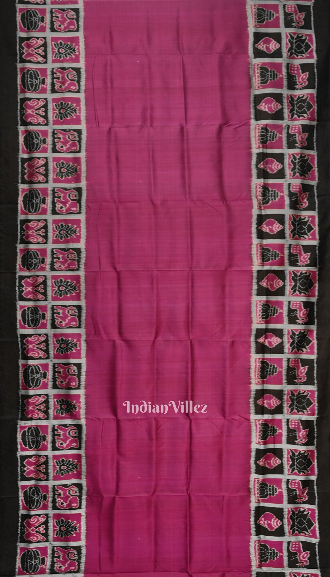 Magenta Pink Nabakothi Contemporary Designer Silk Saree