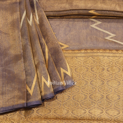 Light Violet Pure Kora Organza Banarasi Saree