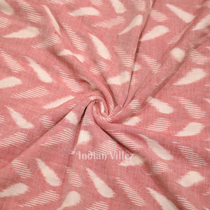 Peach Pink Sambalpuri Odisha Ikat Cotton Fabric