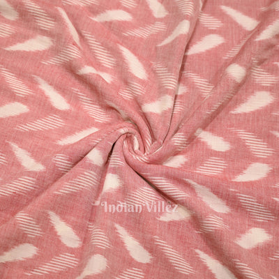 Peach Pink Sambalpuri Odisha Ikat Cotton Fabric