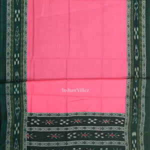 Green Pink Flower Buti Odisha Ikat  Sambalpuri Dress Set & Dupatta