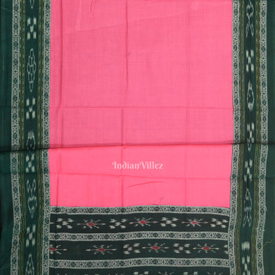 Green Pink Flower Buti Odisha Ikat  Sambalpuri Dress Set & Dupatta
