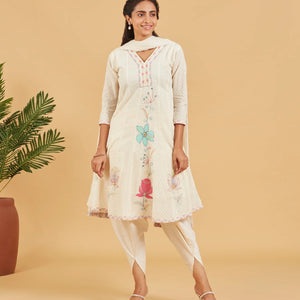 White short kurta set