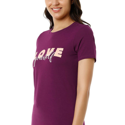 Scoop Neck Sleep Tee - Magenta Purple