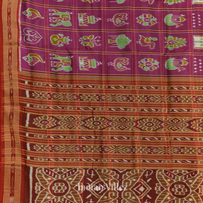 Purple Nabakothi Theme Odisha Ikat Khandua Silk Saree