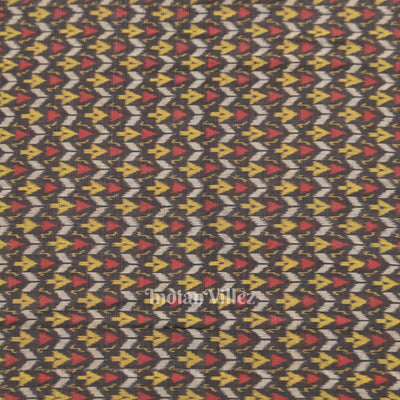 Multi Color Arrows Motif Sambalpuri Odisha Ikat Cotton Fabric