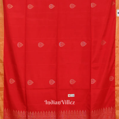 Red Pure Kanjivaram Soft Silk Saree