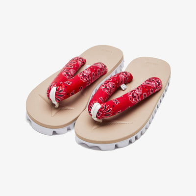 Suicoke | NEEDLES GETA THONG-STRAP  { RED/BEIGE