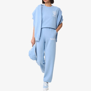 SPORTY & RICH | EMBLEM T-SHIRT { SKY BLUE/WHITE