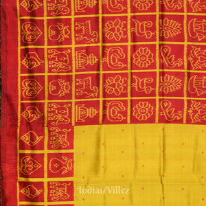 Deep Red Nabakothi Contemporary Silk Saree