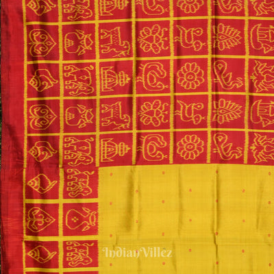 Deep Red Nabakothi Contemporary Silk Saree