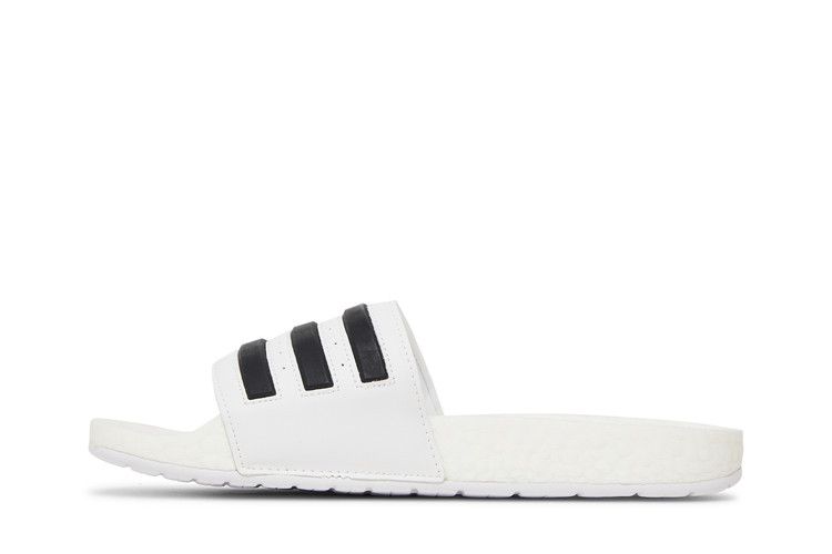 adidas Adilette Boost Slides White Black Stripes