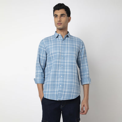 Waffle Dobby Checkered Shirt