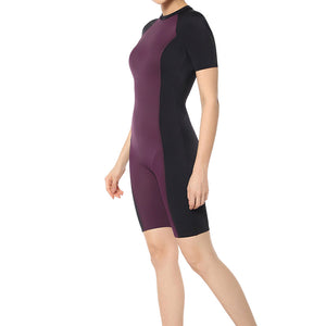 Leg Suit With Sleeves - Chockeberry With Nero