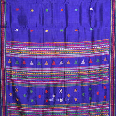 Deep Blue Dongaria Aanchal Odisha Ikat Contemporary Silk saree