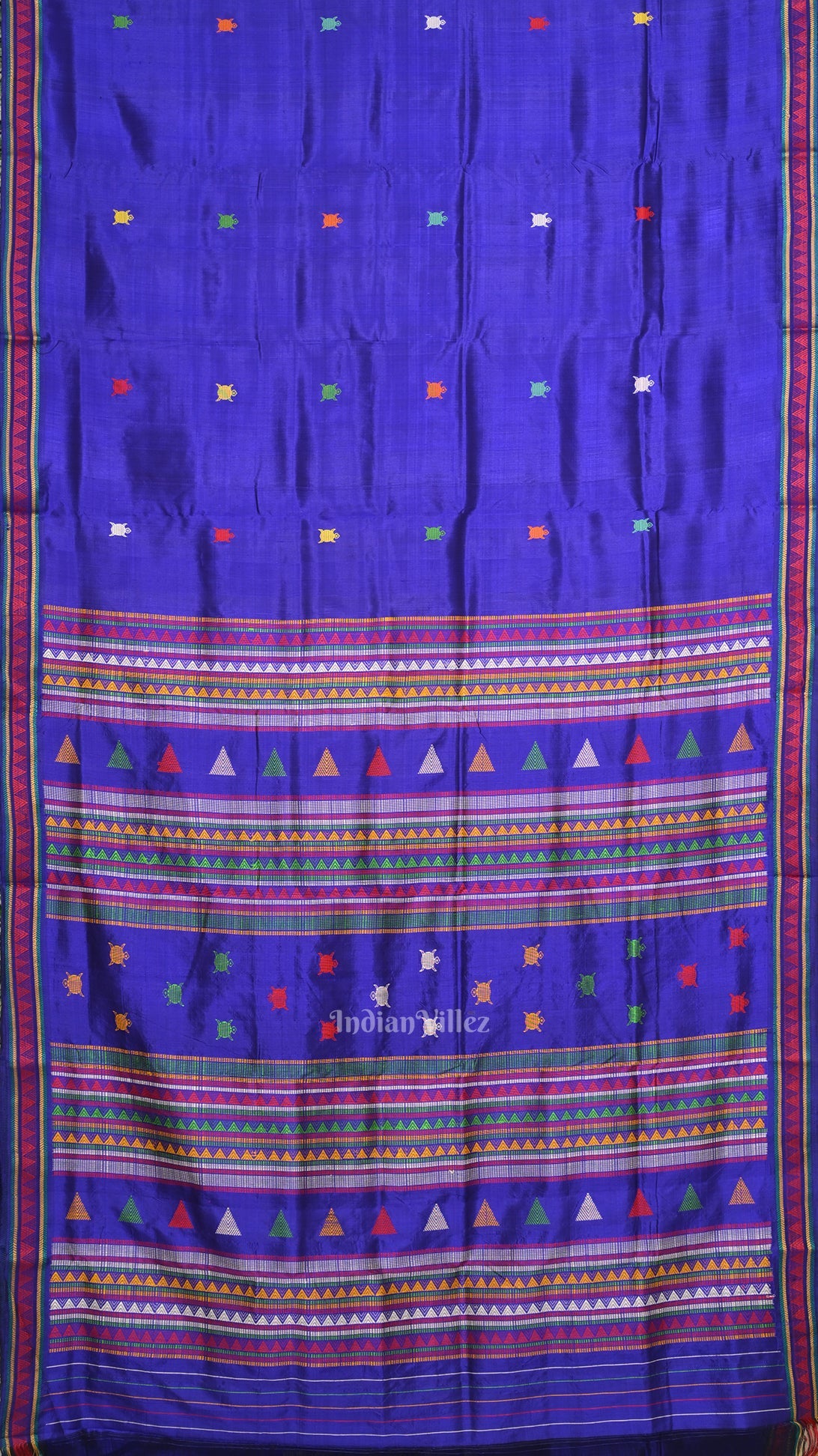 Deep Blue Dongaria Aanchal Odisha Ikat Contemporary Silk saree