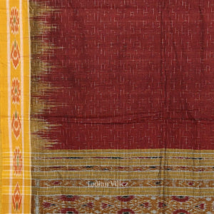 Maroon Jharana Maniabandha Cotton Saree
