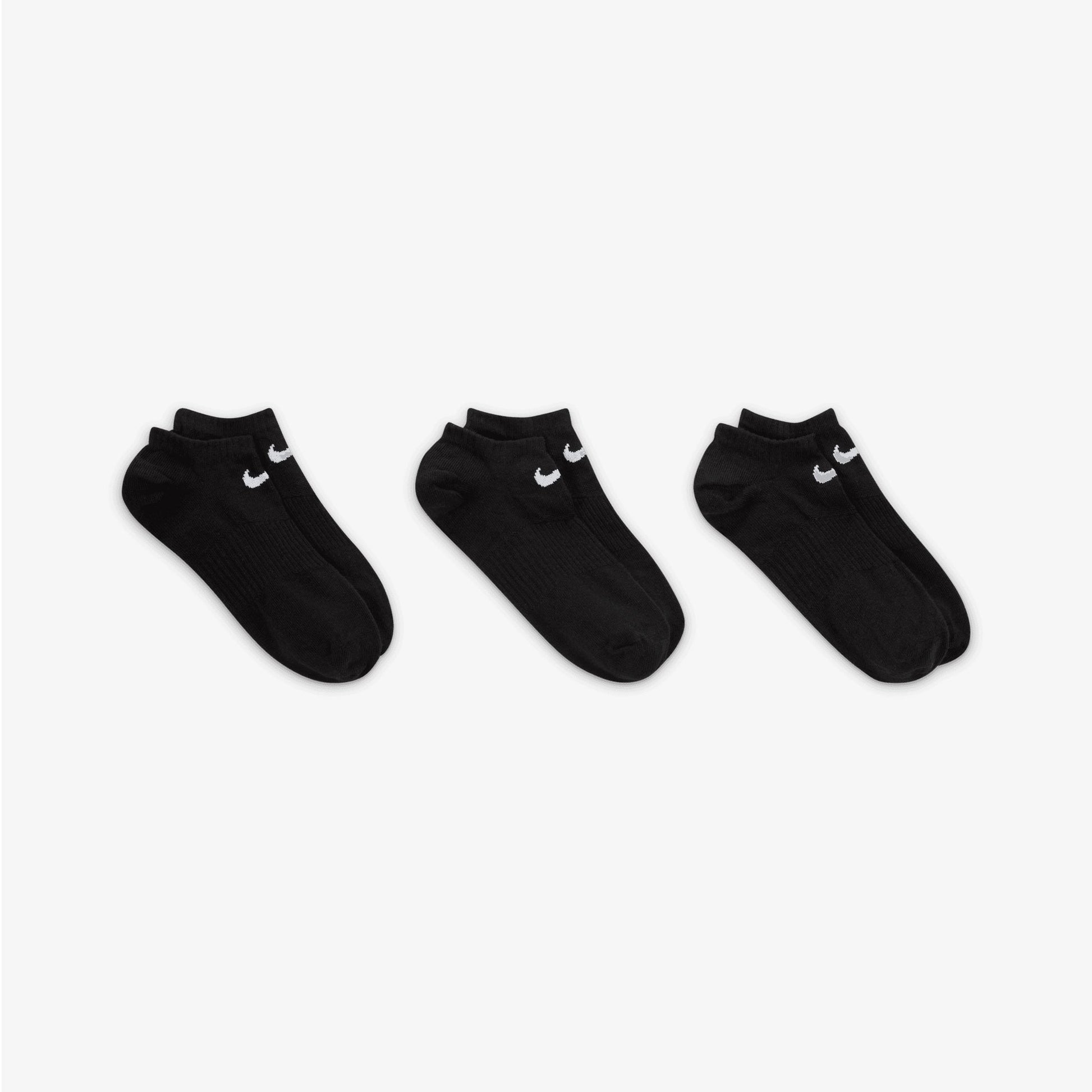 NIKE | PERFORMANCE LIGHTWEIGHT TRAINING NO-SHOW SOCKS (3 PAIRS) { BLACK/WHITE