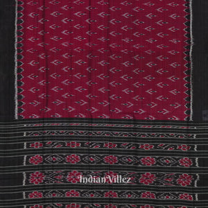 Maroon Maniabandha Mayur Chandrika Design Cotton Saree