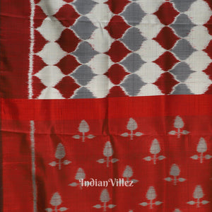 Maroon Grey Odisha Ikat Contemporary Silk Saree