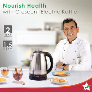 Wonderchef Renewed Crescent Electric Kettle | Stainless Steel