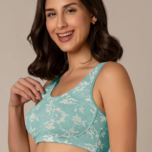 All Day Lounge Solid Non Padded Non-Wired Bra - Jiao Floral Print