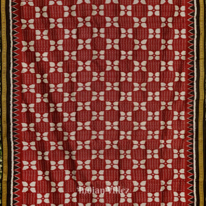 Red With Light Grey Odisha Ikat Khandua Silk Saree