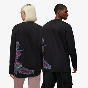 Y-3 | GRAPHIC LONG SLEEVE LONG-SLEEVE TOP { BLACK