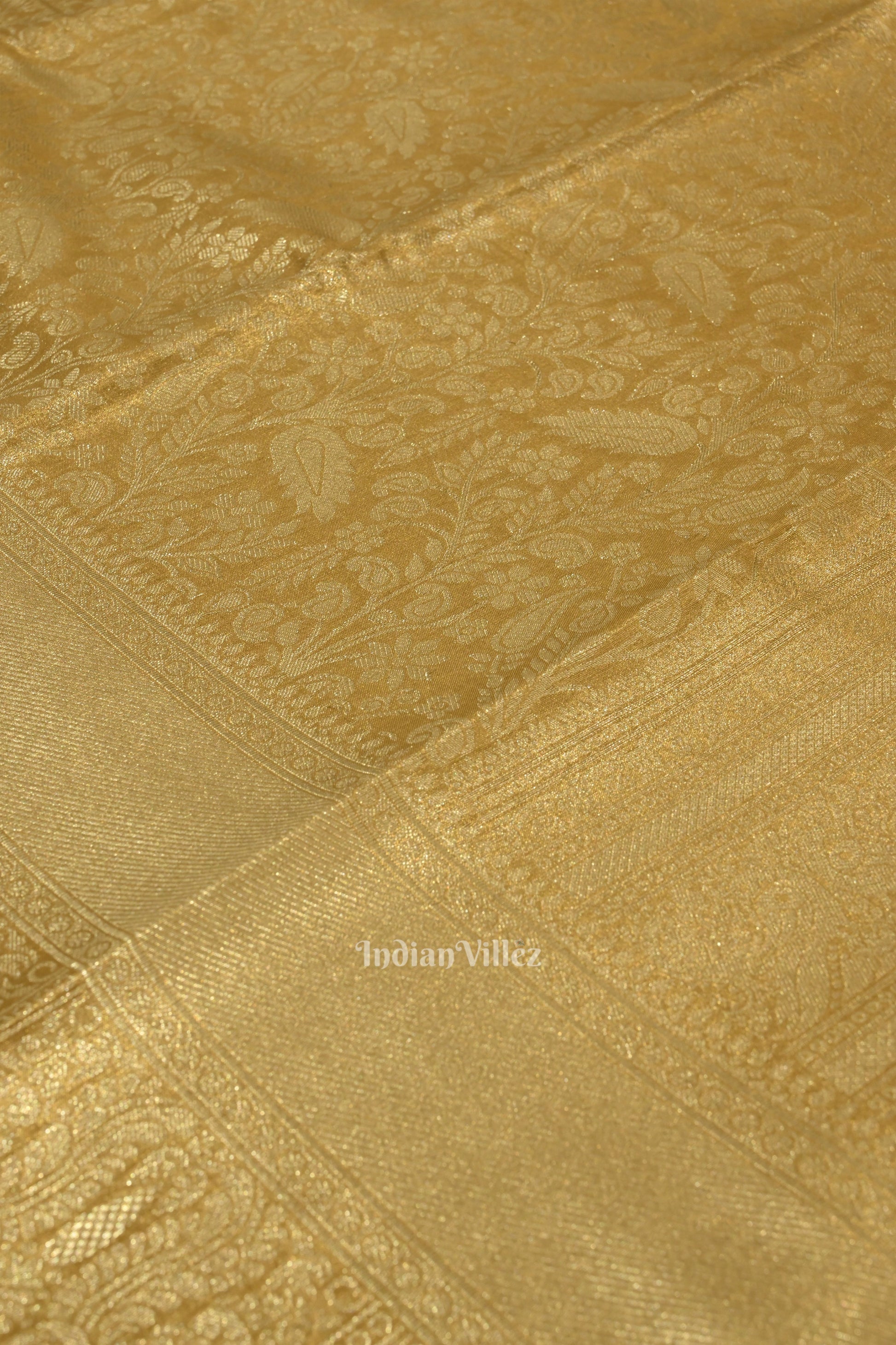 Golden Pure Kanjivaram Tissue Silk Saree